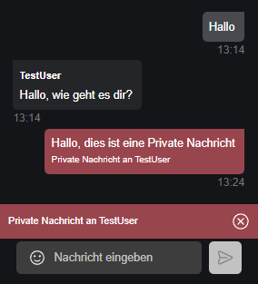 Private Nachricht rot gefärbt