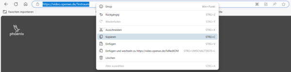 Raumlink aus dem Browser kopieren