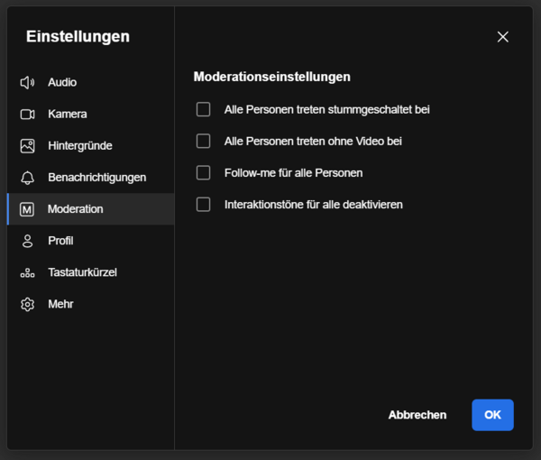 Fenster: Einstellungen