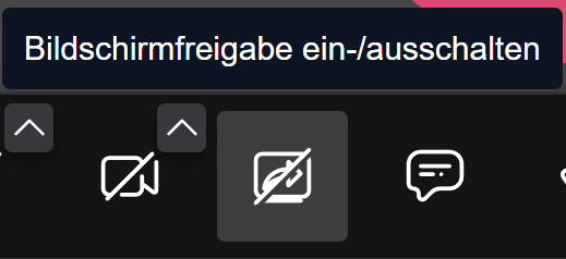 Symbolleiste: Bildschirmfreigabe ein- / ausschalten